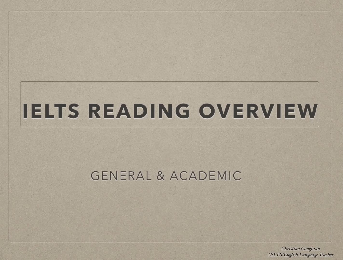 IELTS Reading Overview Introduction 
