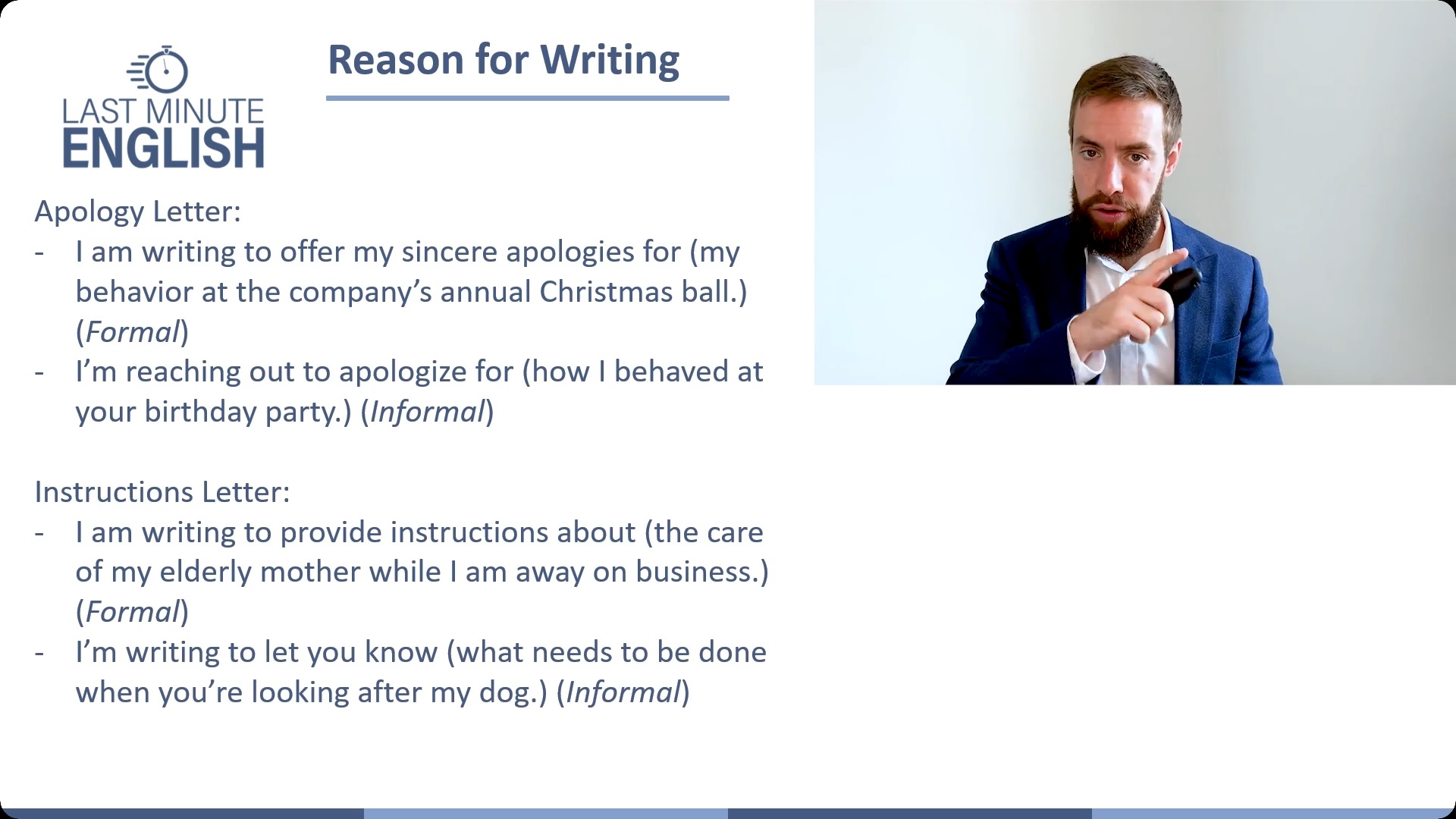 IELTS General Writing Task 1 - Reason for Writing Part 2